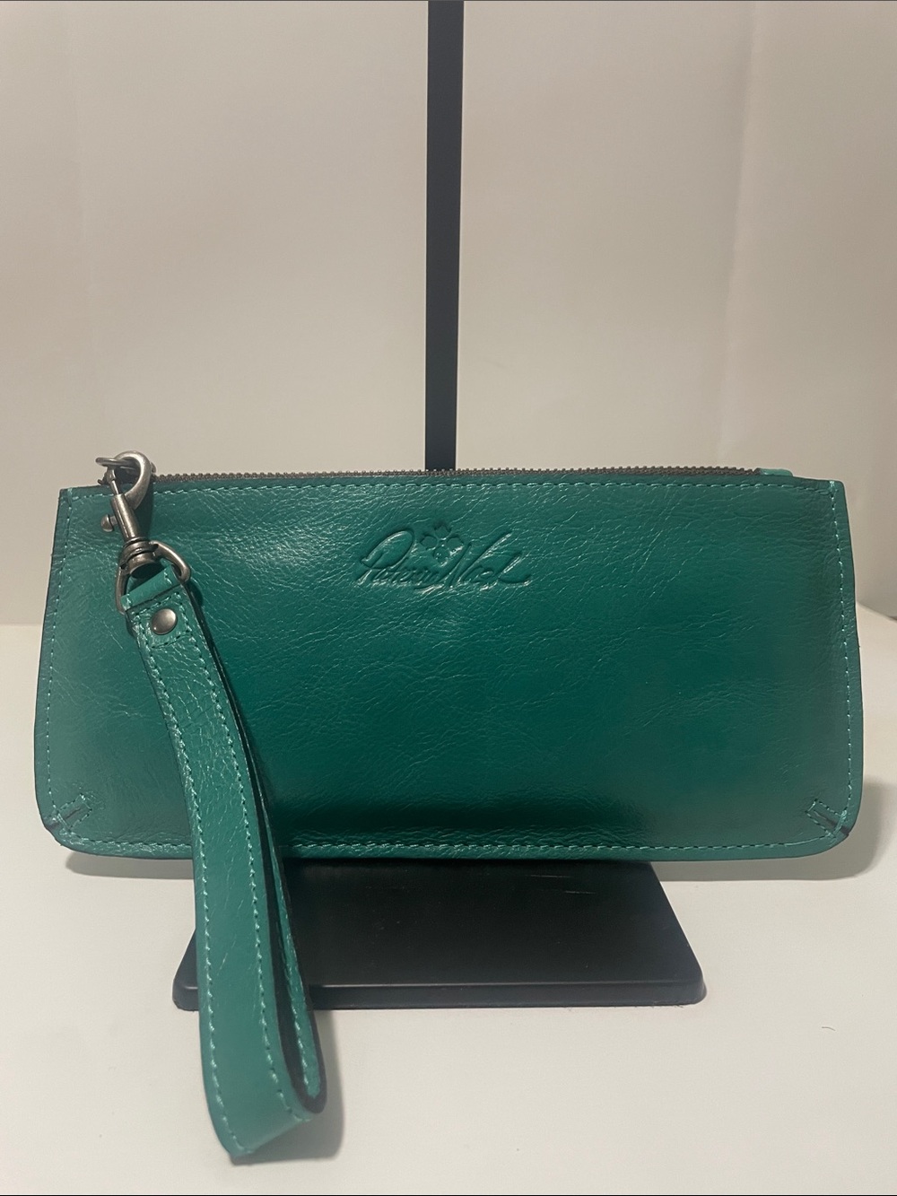 Patricia Nash Aqua Leather Wristlet Clutch